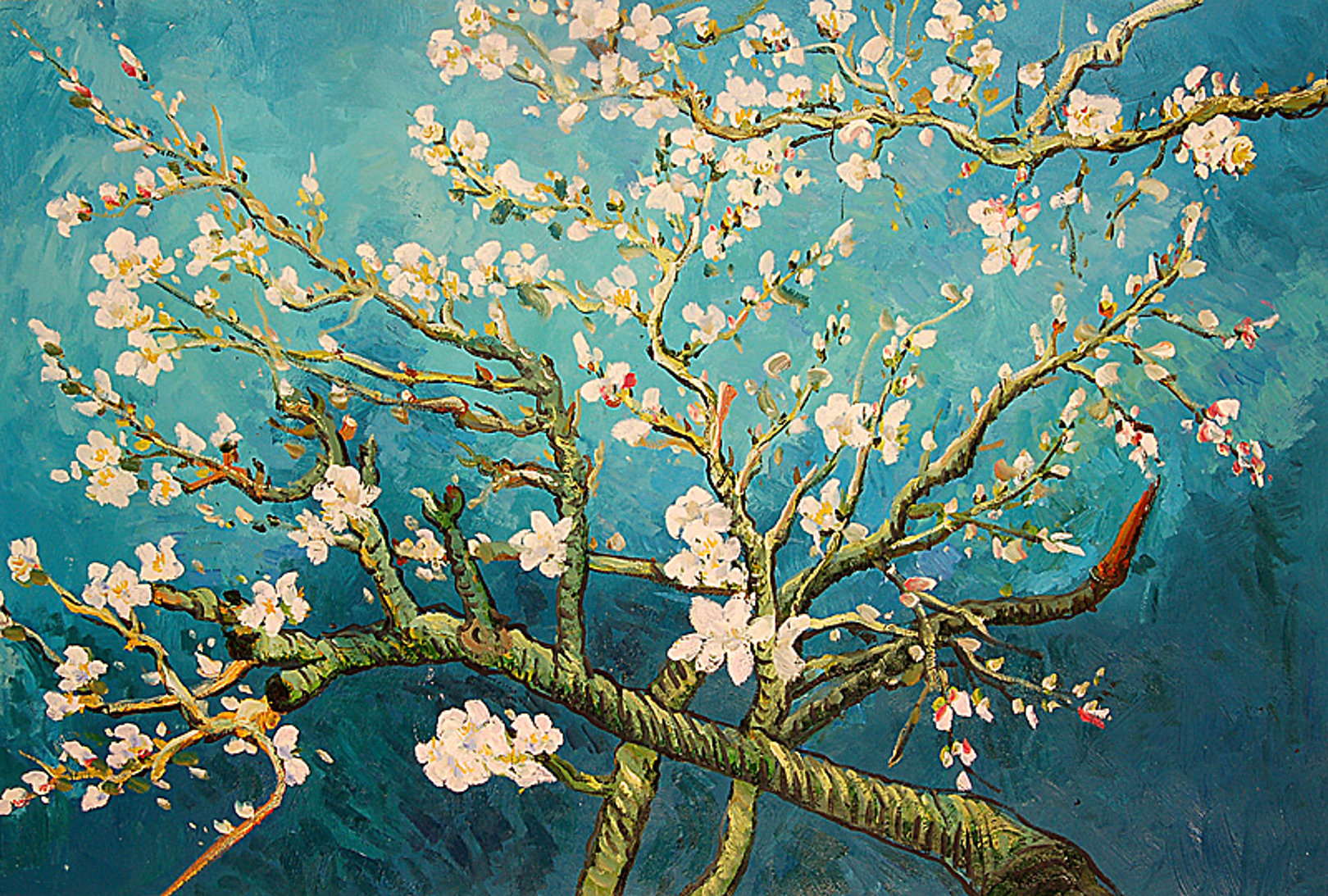 Quadro Mandorlo in fiore di Van Gogh, falso d'autore 60x90cm Novecento